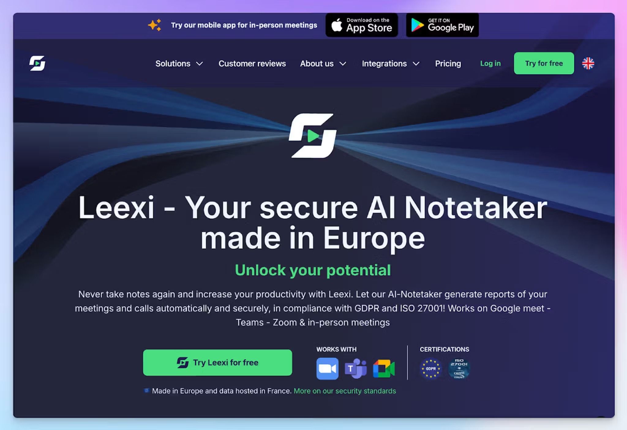 Leexi is an AI note taker for Microsoft Teams in Europe