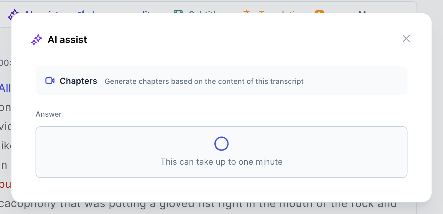 Chapters in Transcripts