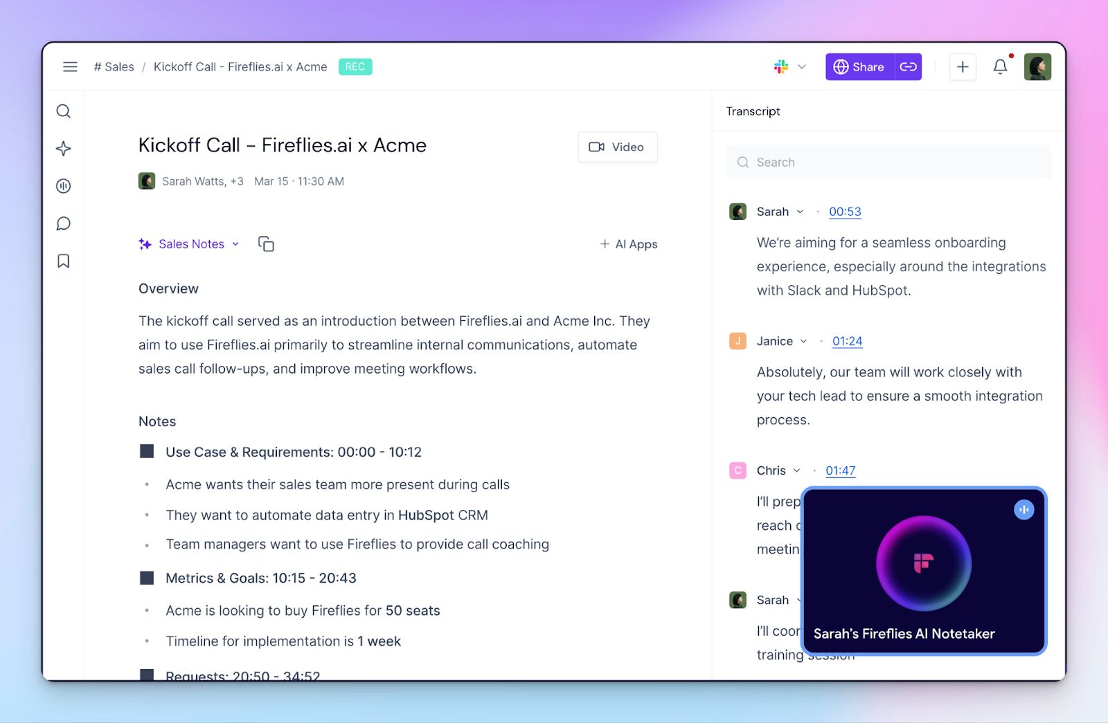 Fireflies - AI note taker for journalists