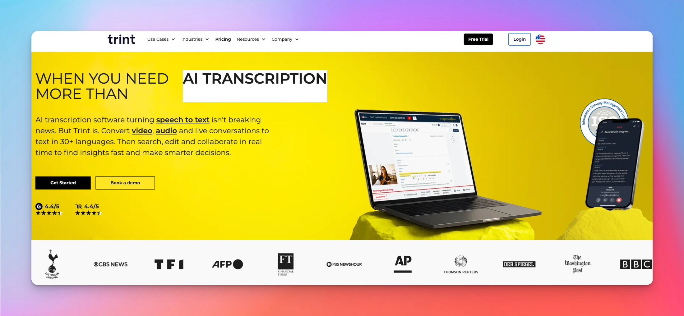 trint ai transcription tool