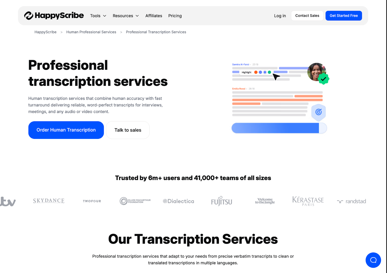 happyscribe professional transcription services