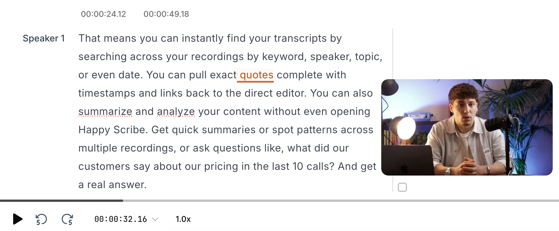 Transcript autoscroll