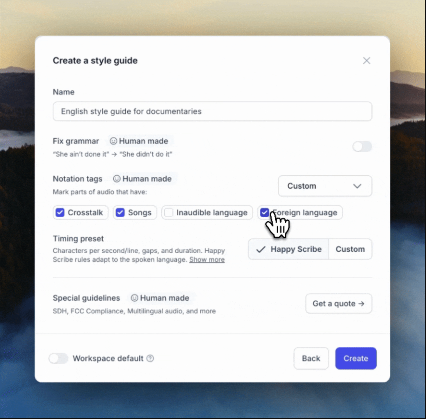 style guide happyscribe