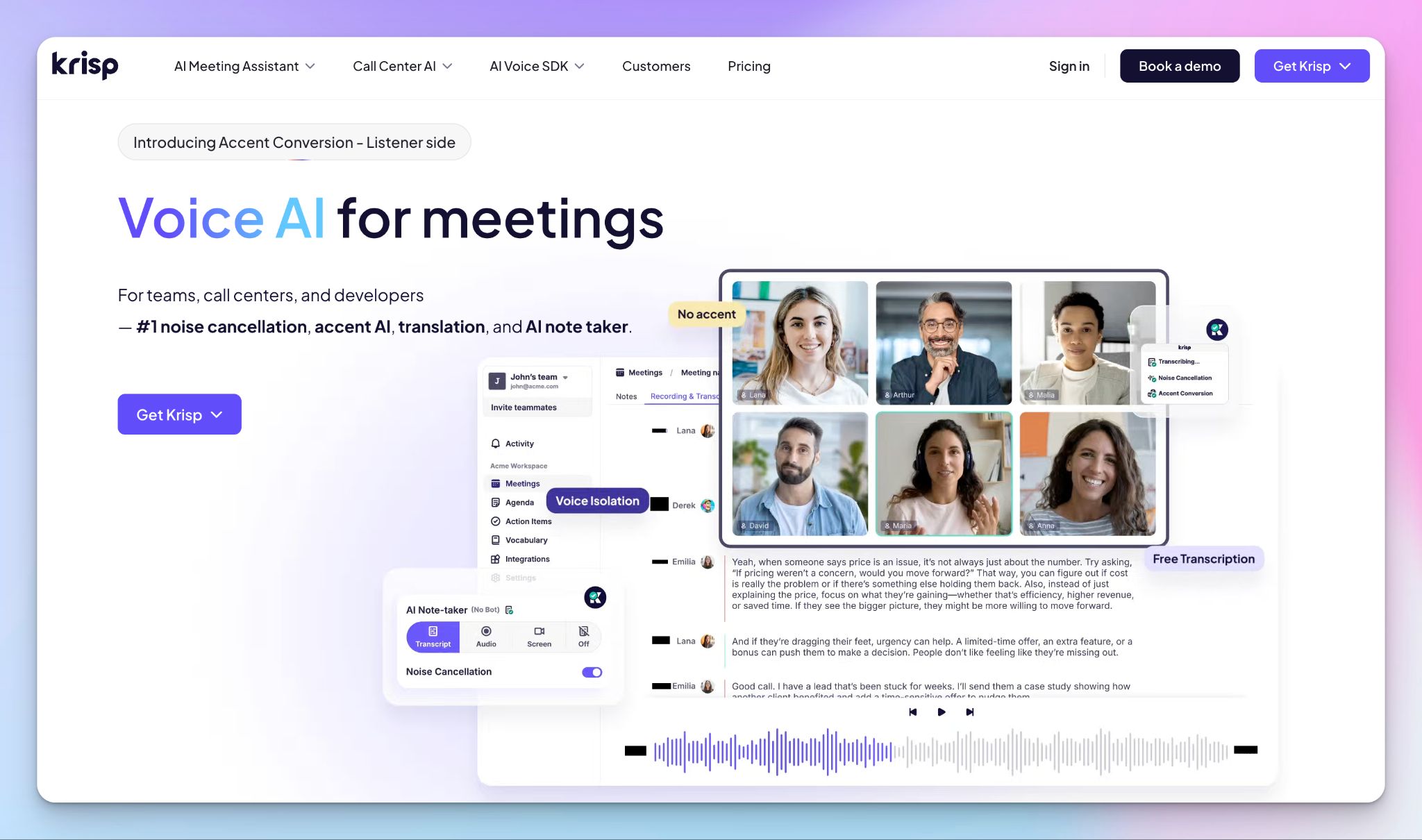 Krisp - AI meeting assistant
