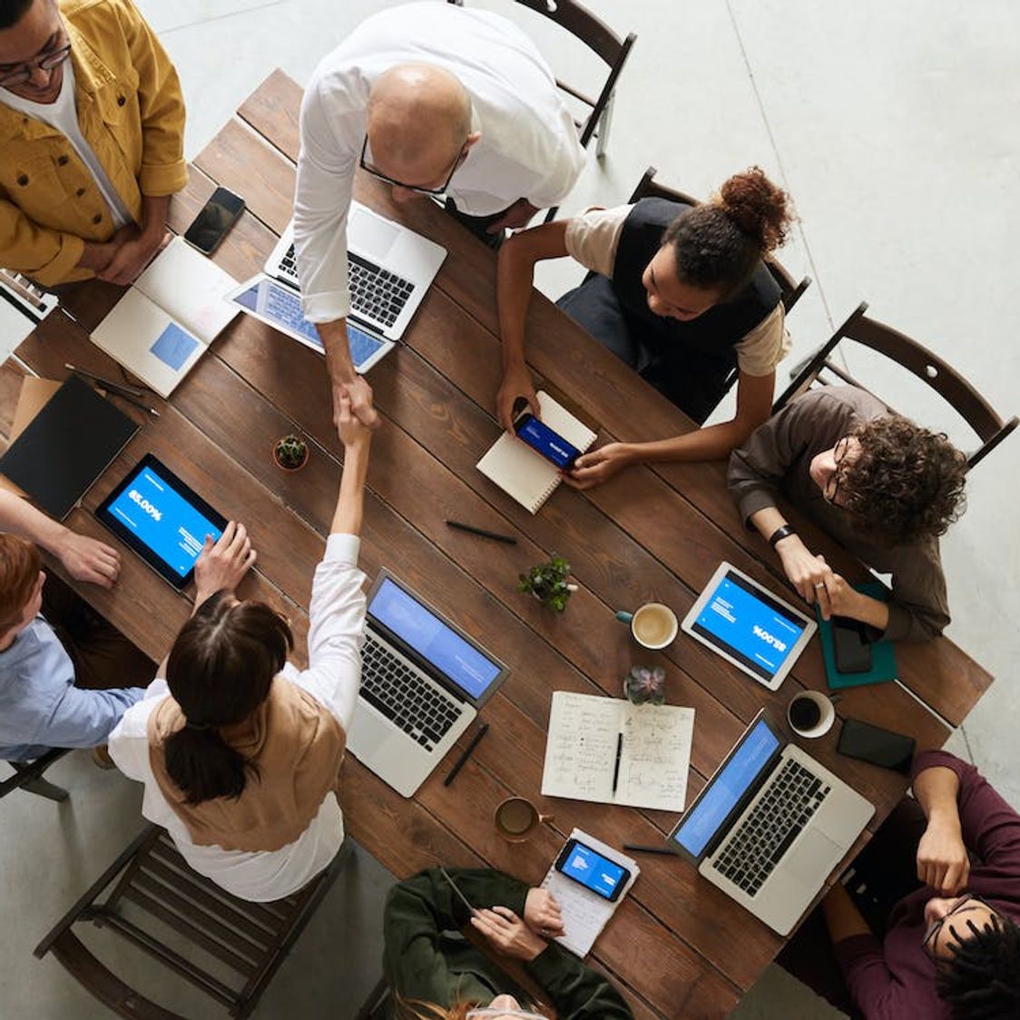 A team welcoming a new technology for educational purpose