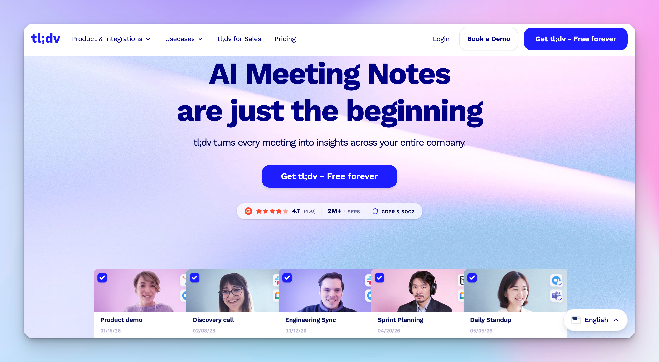 tl;dv - best free AI note taker