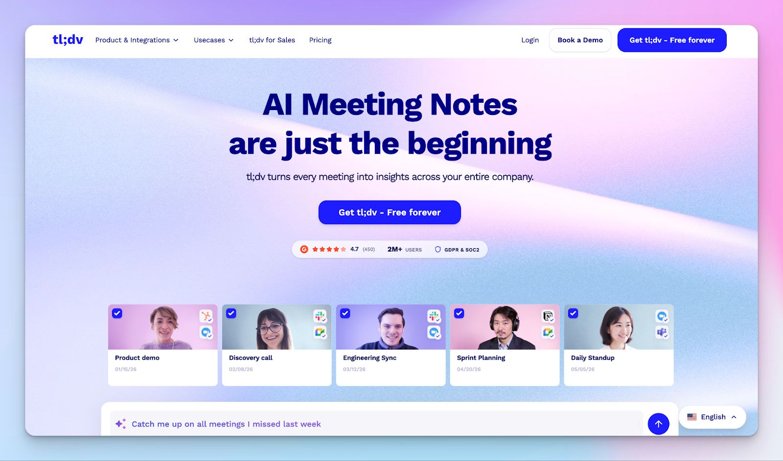 tl;dv AI note taking tool
