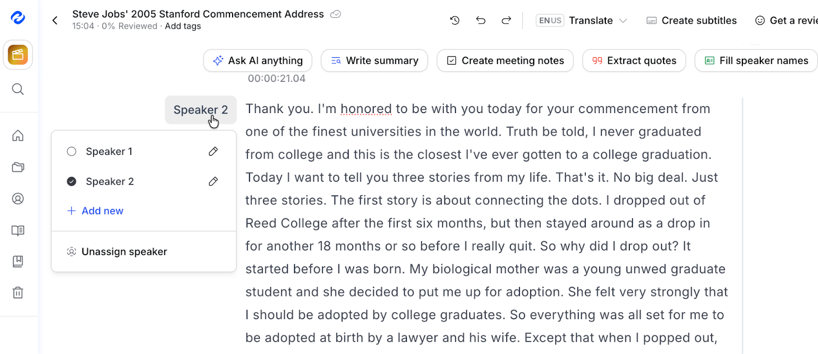 rich editor happyscribe