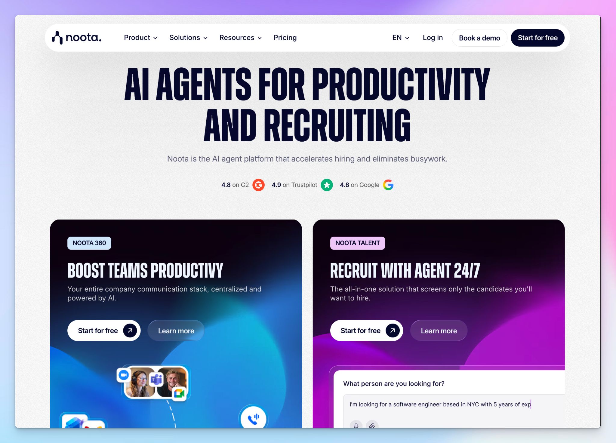 Noota is an AI note taker for Microsoft Teams in Europe