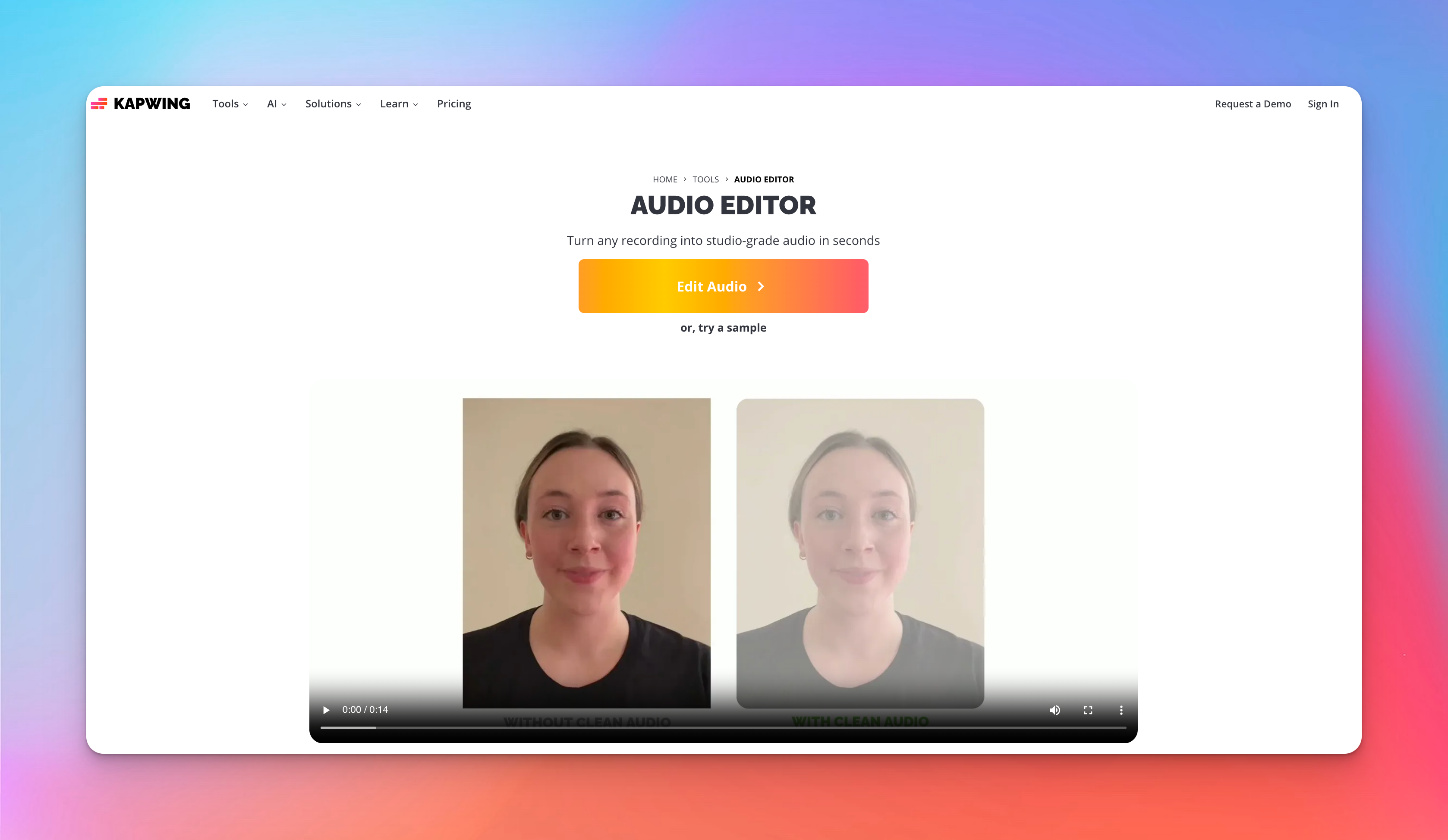 kapwing ai editing tool