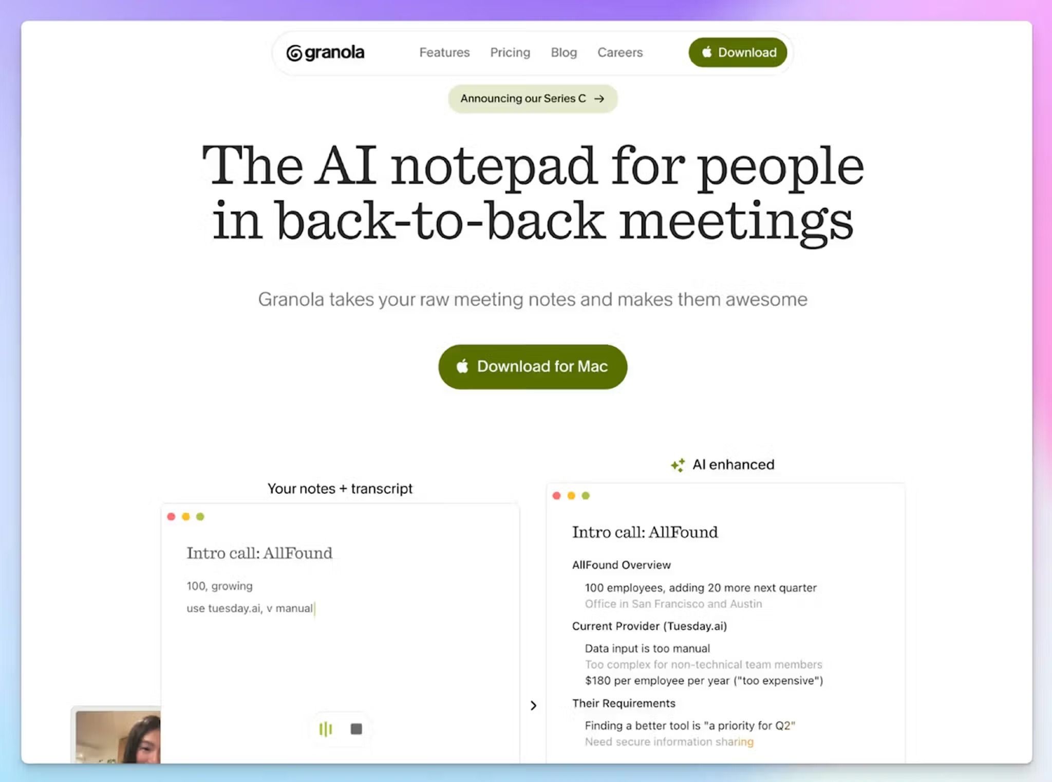 Granola is a meeting management software