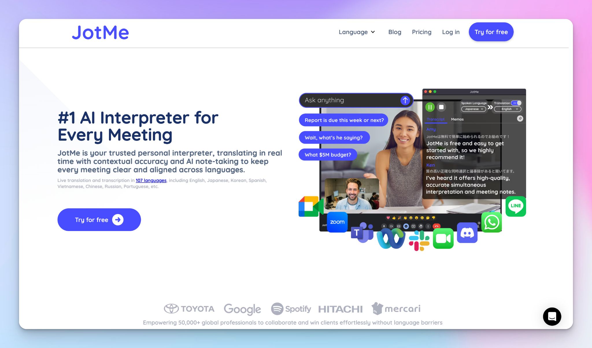 JotMe AI note taking tool