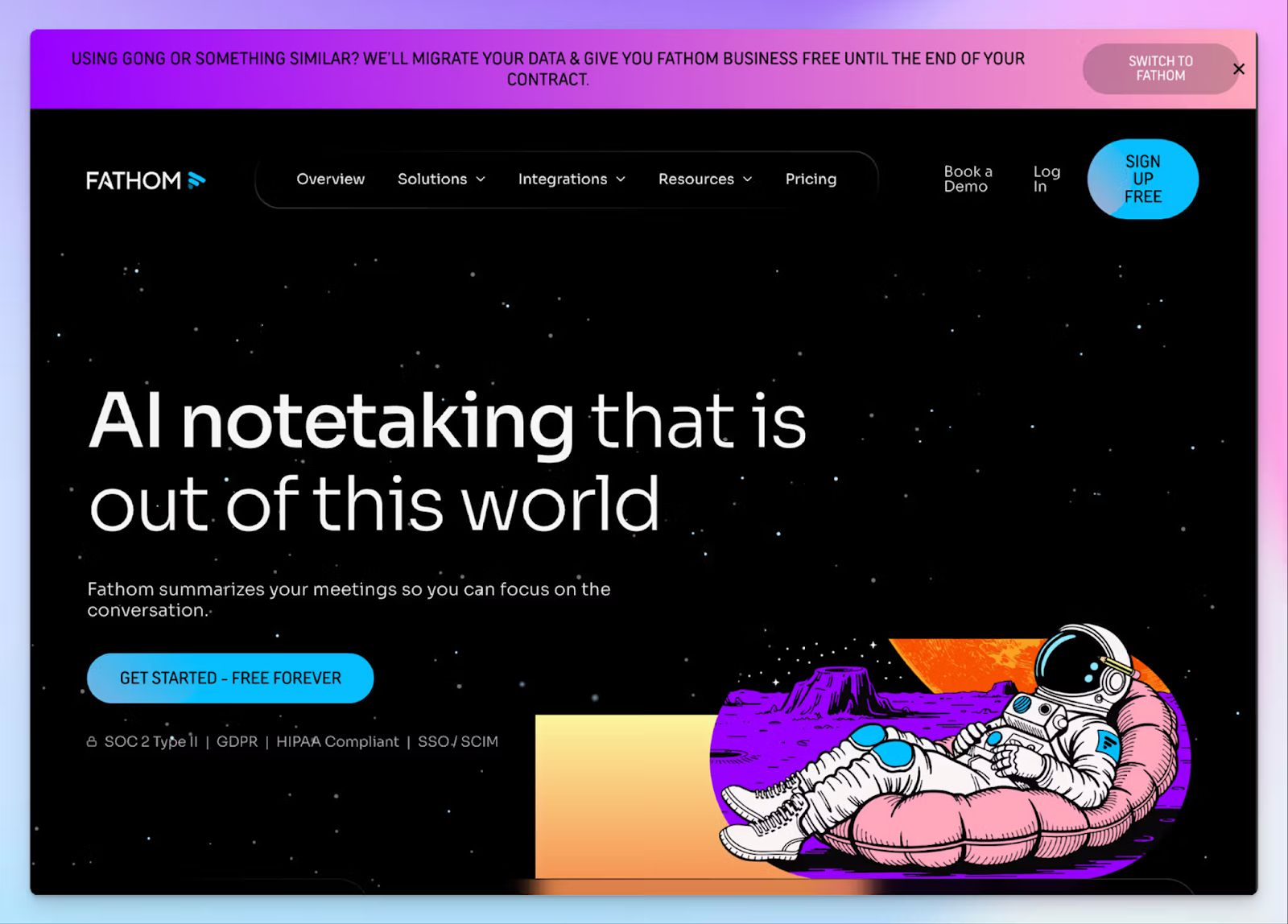Fathom - alternativa a Tactiq per appunti di riunioni con IA