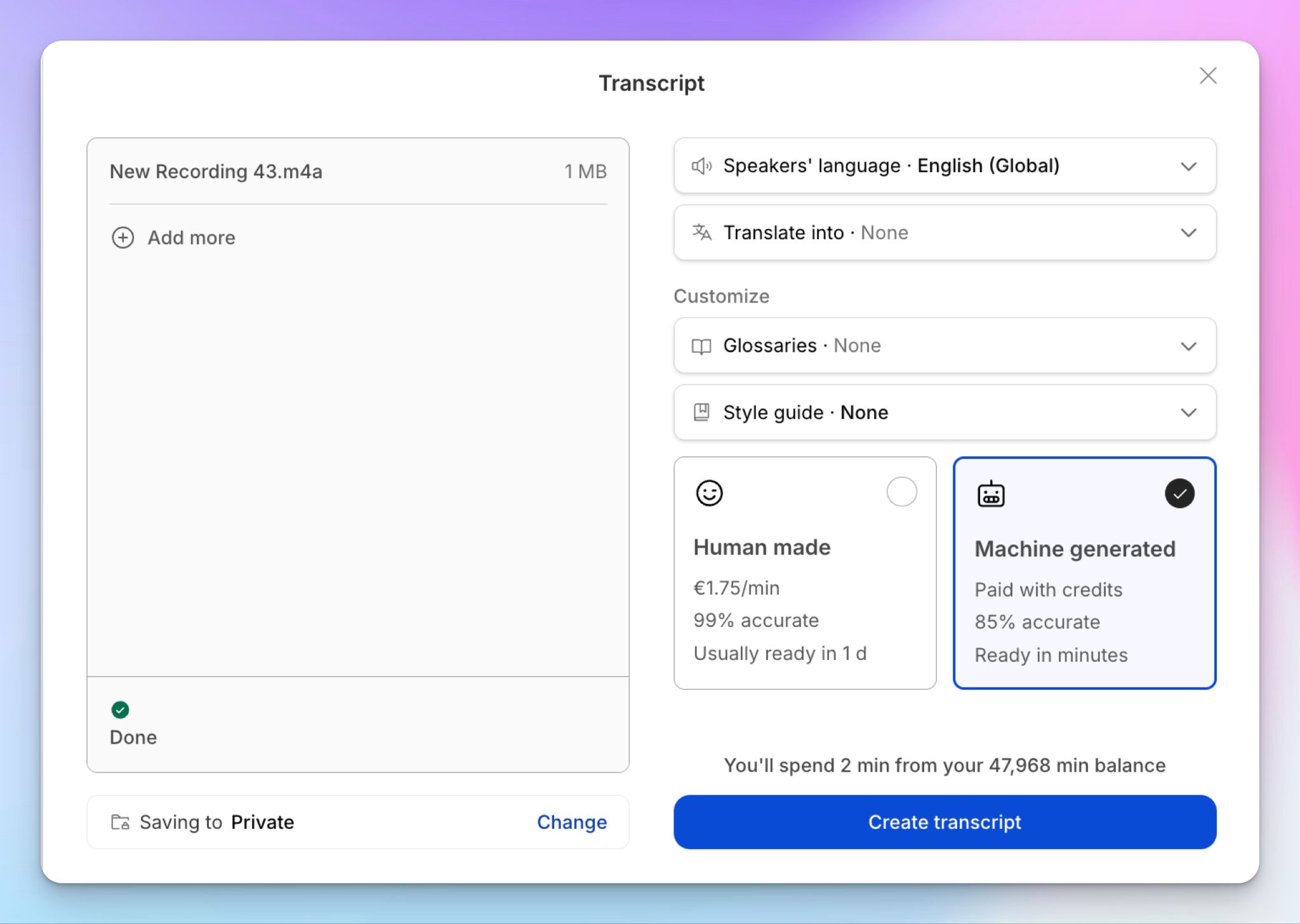 Genera traducciones rápidas y precisas con HappyScribe