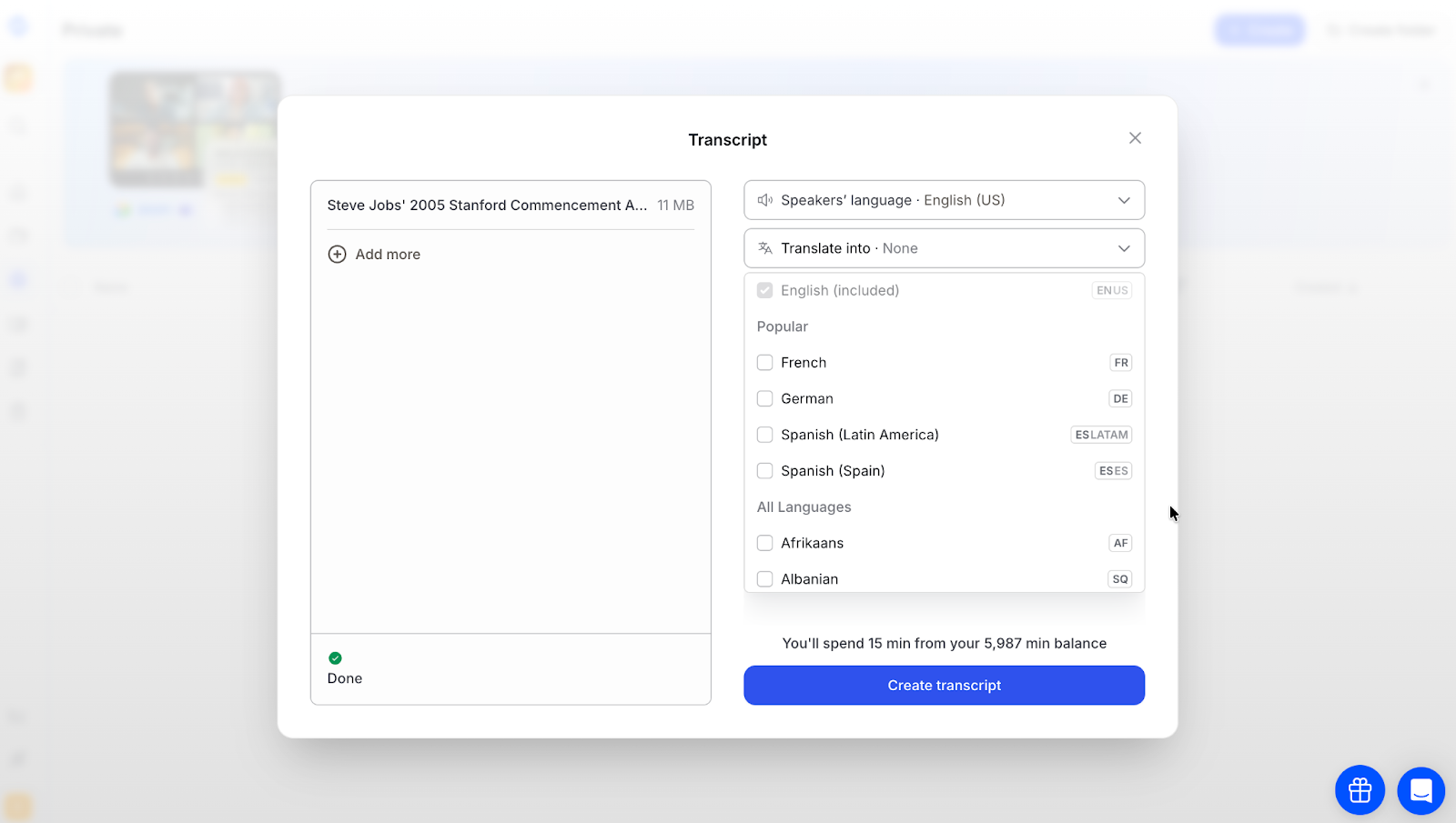 happyscribe transcript